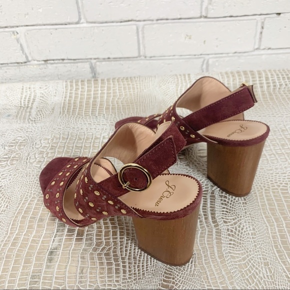 J. Crew Stella Red Heels in Studded Suede - Picture 3 of 8